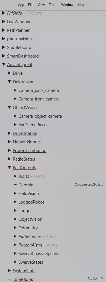 Network Table Keys