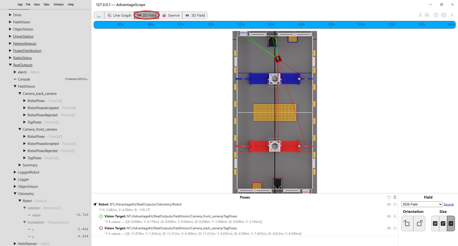 AdvantageScope 2D Field Vision