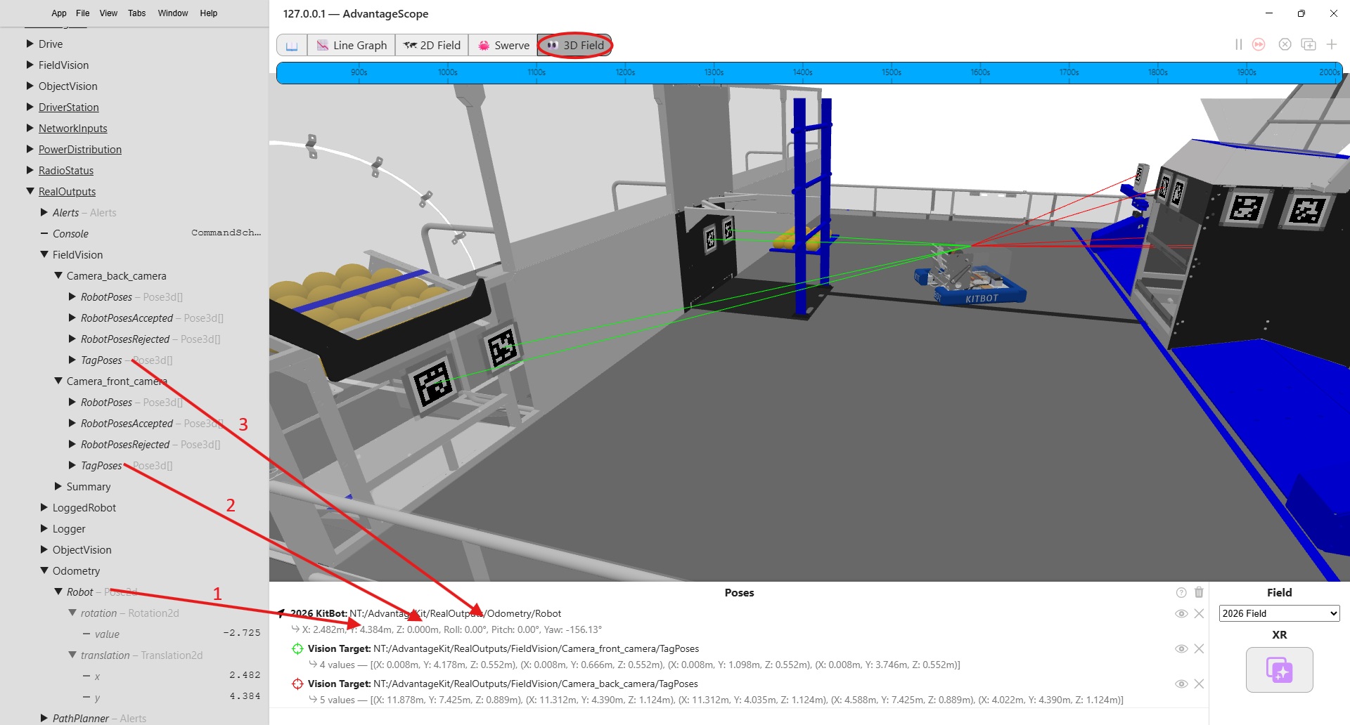 AdvantageScope 3D Field Vision