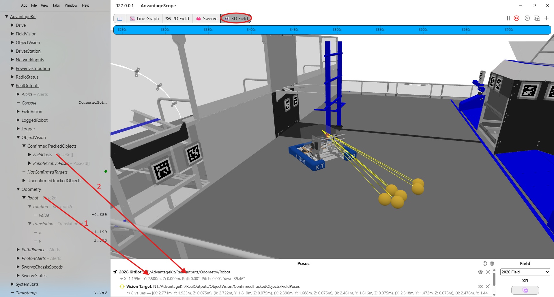 AdvantageScope 3D Object Detection