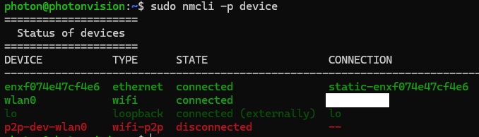 Device status