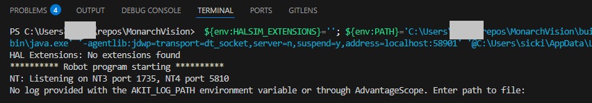 Log file prompt